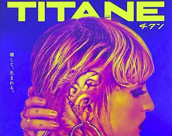 Titane (A) | French Horror, Julia Ducournau, Agathe Rousselle | 2022 original print | Japanese chirashi film flyer