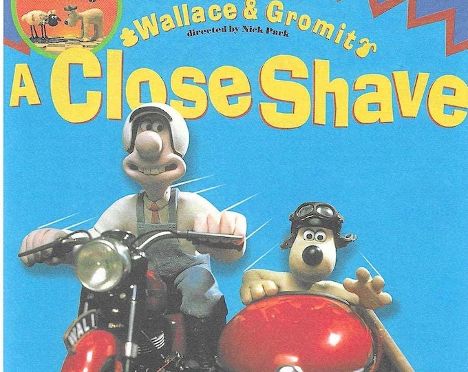 Wallace & Gromit: A Close Shave | 90s British Animation, Nick Park | 1997 original print | Japanese chirashi film flyer