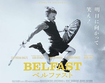 Belfast (B) | British Cinema, Kenneth Branagh, Jamie Dornan | 2022 original print | Japanese chirashi film flyer