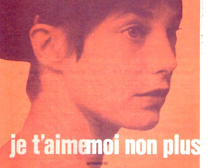 Je t’aime moi non plus (A) | 70s French Classic, Jane Birkin, Serge Gainsbourg | 1996 print | vintage Japanese chirashi film flyer