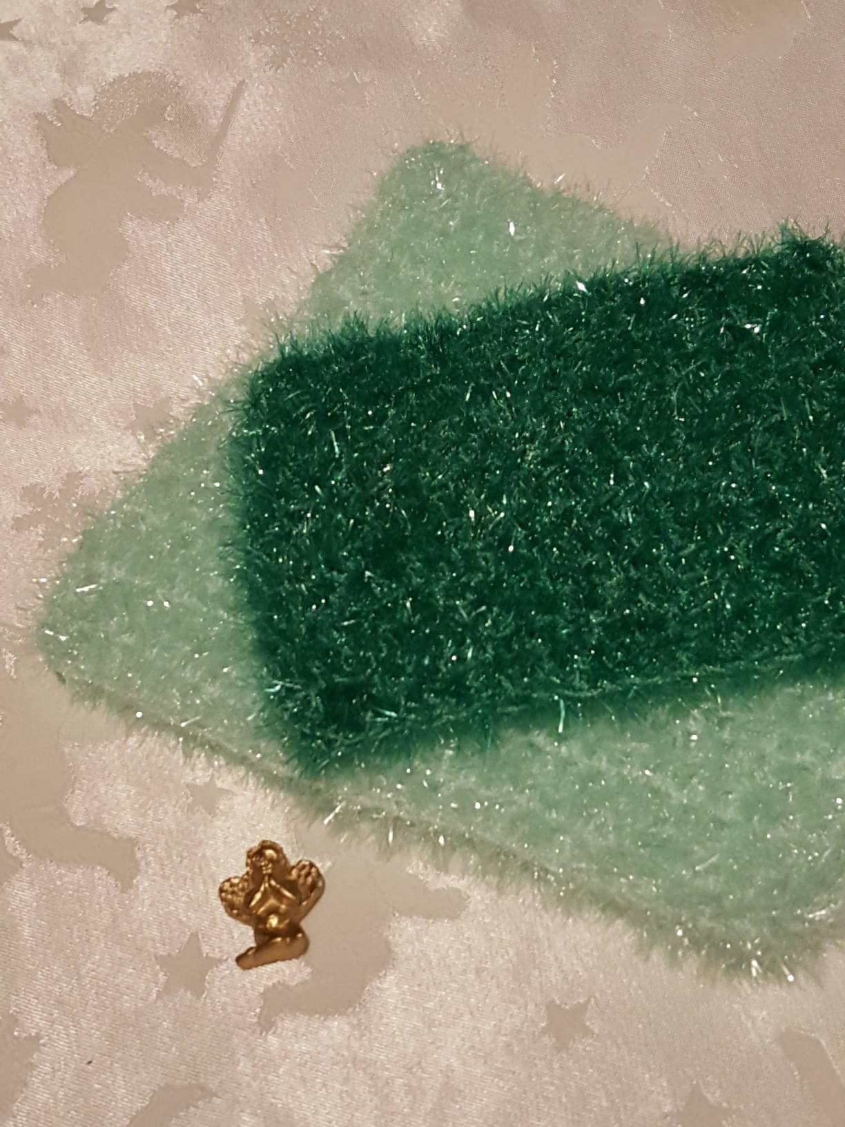 Duo D Eponges en Laine Scintillante Verte