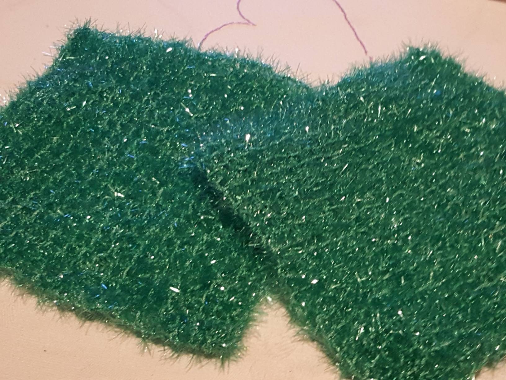 Éponge en Laine Scintillante Couleur Émeraude