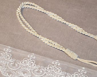 Embrase passementerie satinée ėcrue -  56 cm