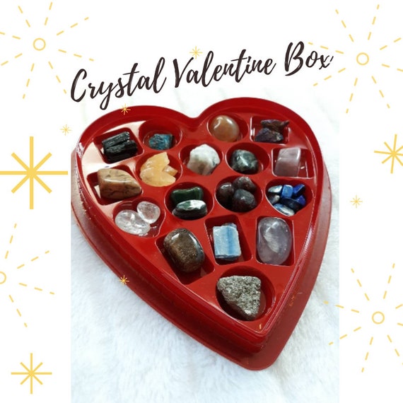 Heart Shaped Box Of Crystals Large Valentine Mothers Etsy