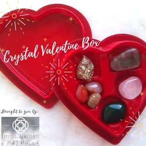 Heart Shaped Box Of Crystals Small Valentine Mothers Etsy