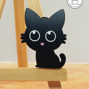 Kawaii black Cat Pin, Adorable Feline, Cute blep Kitty Enamel Pin, cute cat art, cat pin, gift for her, birthday gift