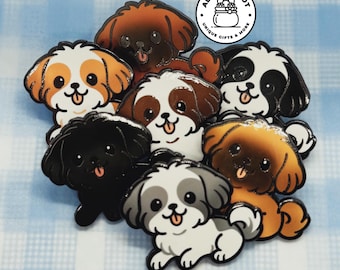 Cute Shih Tzu Pin, Adorable dog pin, Cute Canine Pin, cute dog art, dog pin, gift for her, birthday gift, Shih tzu lover gift