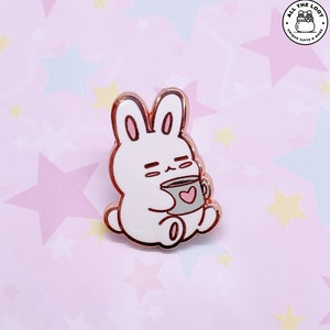 Sleepy bunny pin, kawaii pin, rabbit pin, bunny enamel pin, rabbit enamel pin, cute enamel pin, kawaii bunny