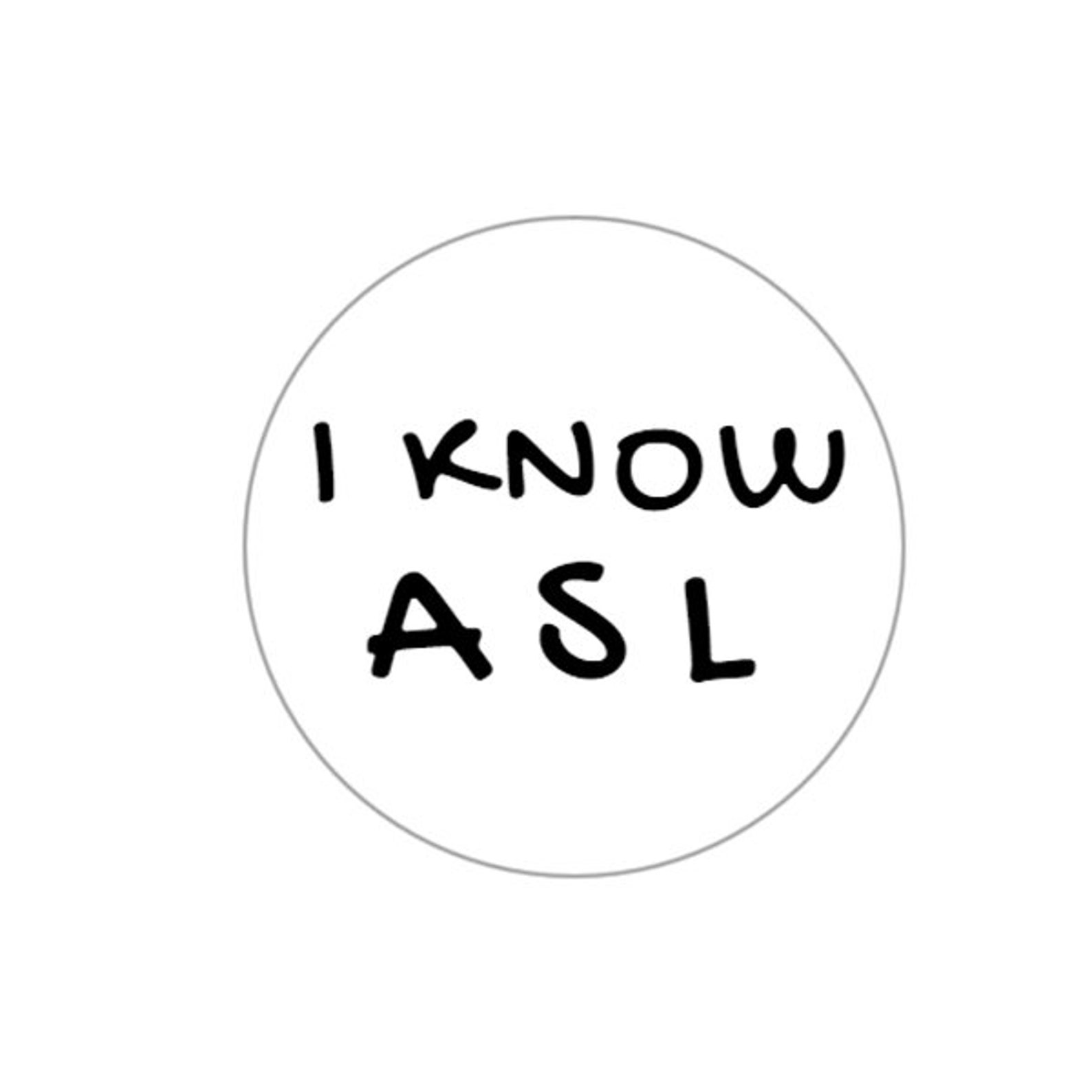 I Know ASL Button Pin American Sign Language Pin Deaf ASL - Etsy