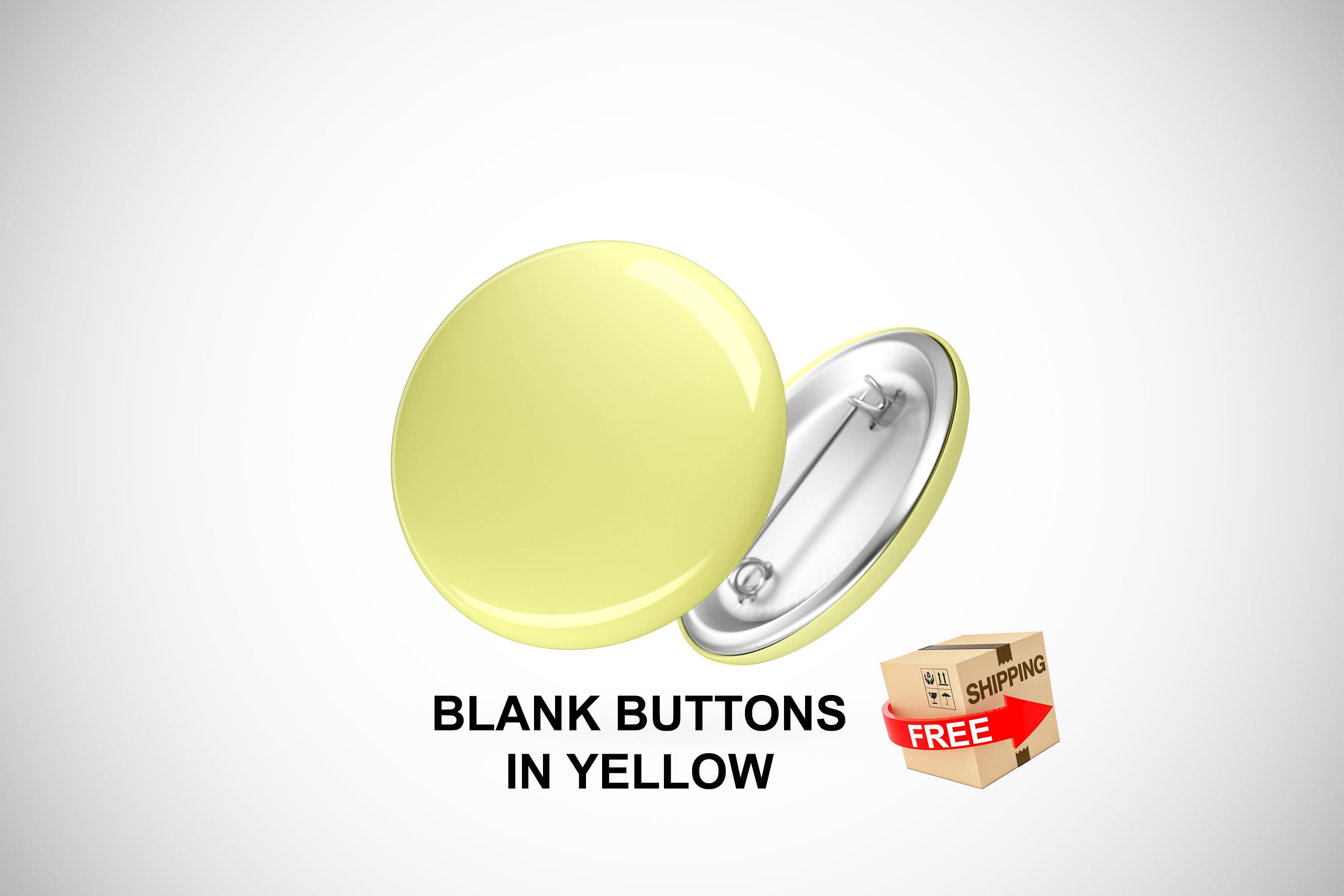 Blank Button Pins Blank Face Buttons in YELLOW FREE - Etsy