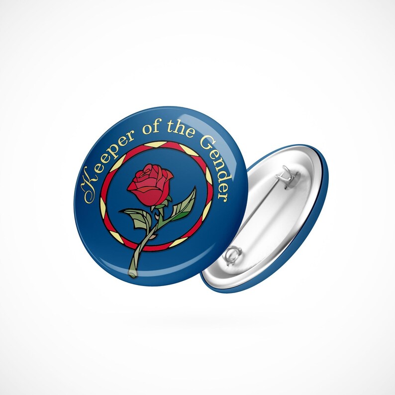 Keeper of the Gender Button Pin Gender Reveal Pin Baby Etsy