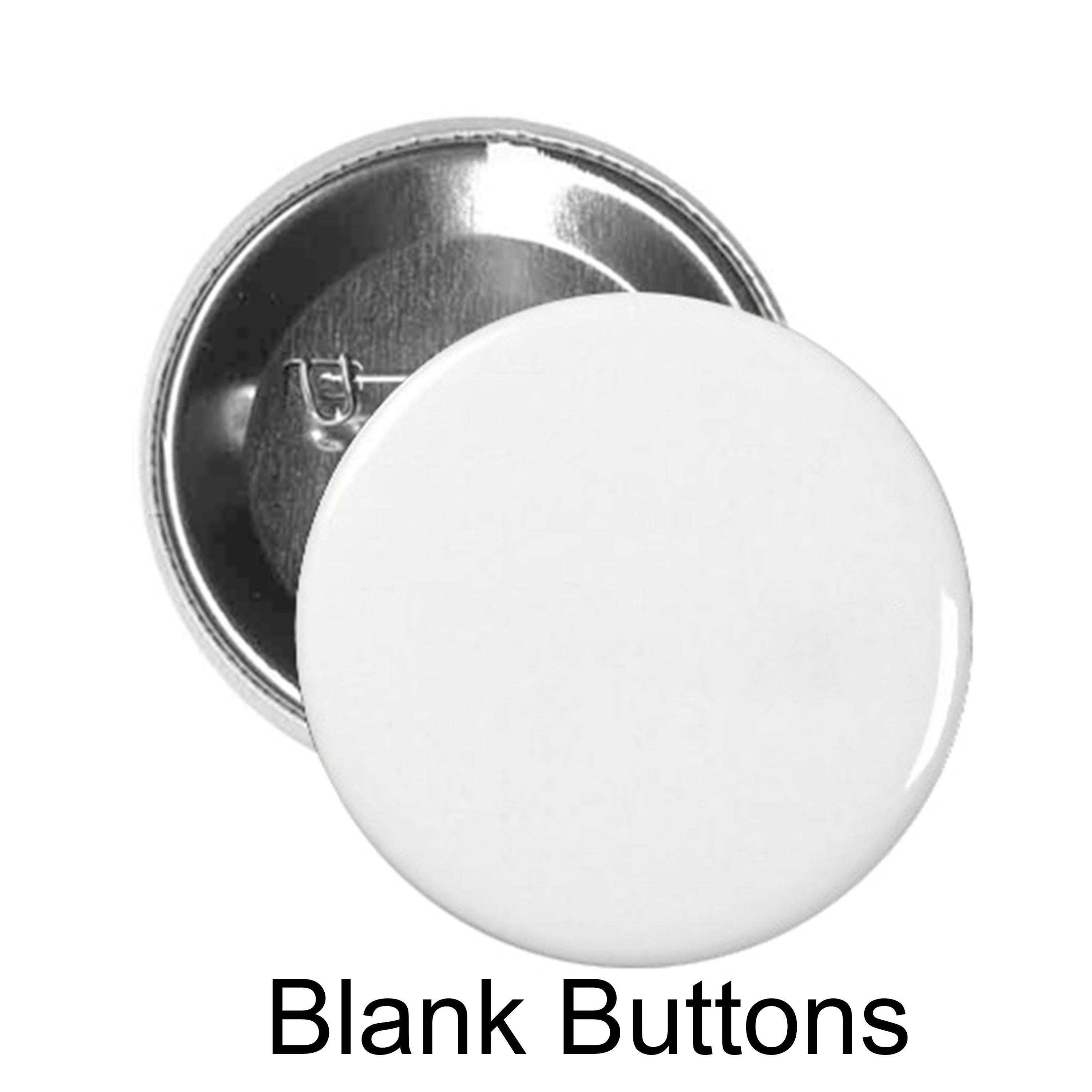 Plain white pinback buttons for DIY crafts - pack of 10 - GLOSSY (standard  size, 2.25)