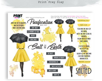 Salted Wake Pray Slay Planner Doll Bible Journaling Printable planner doll clipart
