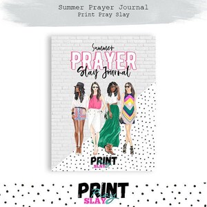 Summer Prayer Journal Printable - 25 Pages Total - 12 pages of elements and 13 pre-made pages SIZE 8.5x11