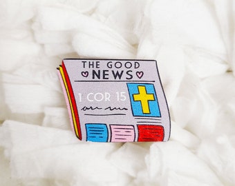 Good Newspaper Faith Wooden Pin Buttons - Christian Pins