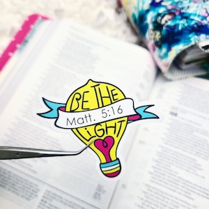 Be the Light Faith Stickers - Christian Vinyl Stickers - Waterproof