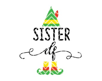 Sister Elf Cut File, Elf, Elf Clipart, Elf Cuttable, Christmas SVGs, Sublimation, SVGs, Cricut Cut File, Silhouette File, Cuttables