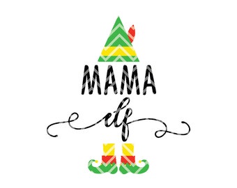 Mama Elf Cut File, Mommy Elf, Elf Clipart, Elf Cuttable, Christmas SVGs, Sublimation, SVGs, Cricut Cut File, Silhouette File, Cuttables