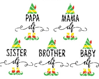 Elf Family Christmas SVG Bundle for Cricut and Silhouette