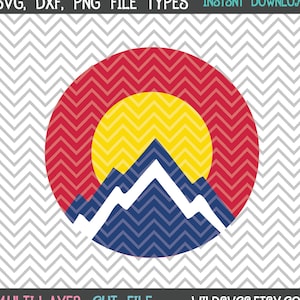 Colorado Inspired Roundel Design, Mountains, CO, Colorado Mountains, Colorful Colorado, Cricut Cut File, Silhouette File
