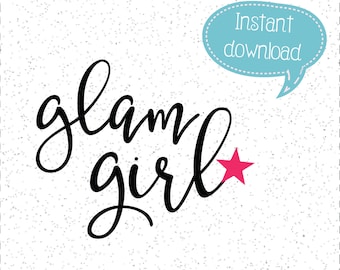 Glam Girl SVG, Makeup Jar SVG, Makeup Decal, Makeup Glass SVG, SVGs, Cricut Cut File, Silhouette File