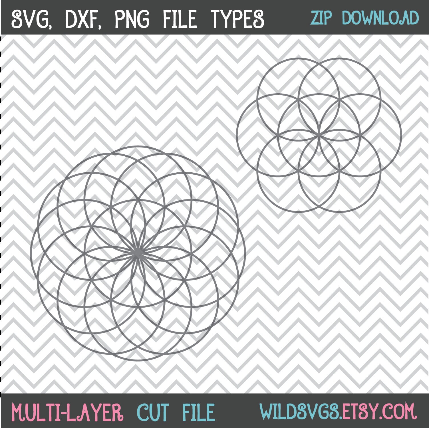 Download Seed Of Life Svg Sacred Geometry Svgs Seed Of Life Clipart Etsy