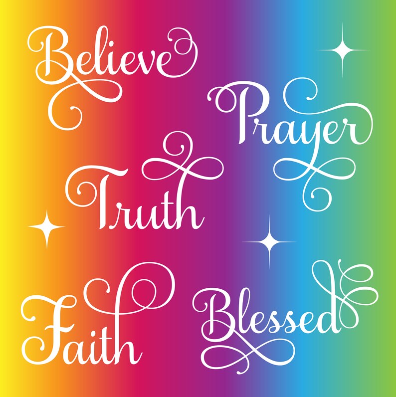 Gospel Words Church Words Affirmations SVGs Cricut Cut Etsy