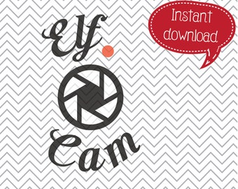 Elf Cam SVG, Elf Camera SVG, Christmas SVG, Merry Christmas SVGs, Christmas SVGs, SVGs, Cricut Cut File, Silhouette File