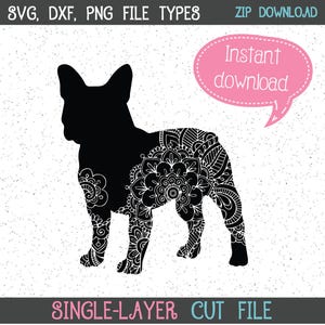 Mandala Französische Bulldogge SVG, Französische Bulldogge SVG, Frenchie SVG, Hund SVG, Hunde SVG, Mandala SVG, SVG, SVG, Cricut Cut-Datei, Silhouette-Datei