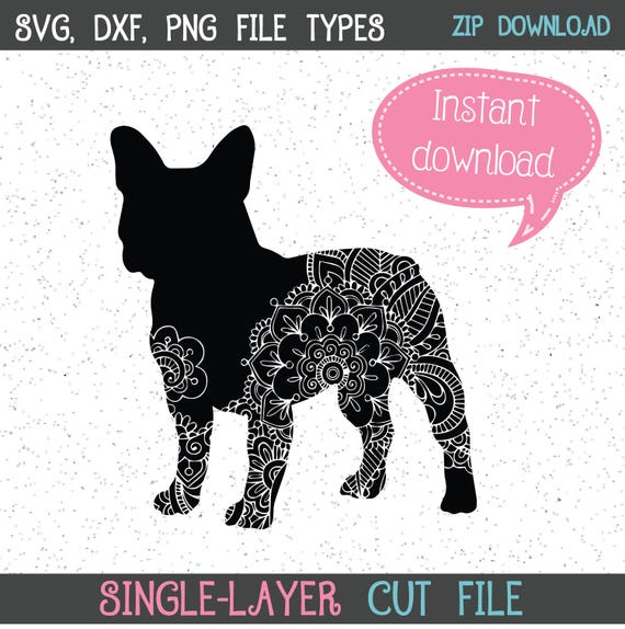 Mandala French Bulldog Svg French Bulldog Svgs Frenchie Svg Etsy
