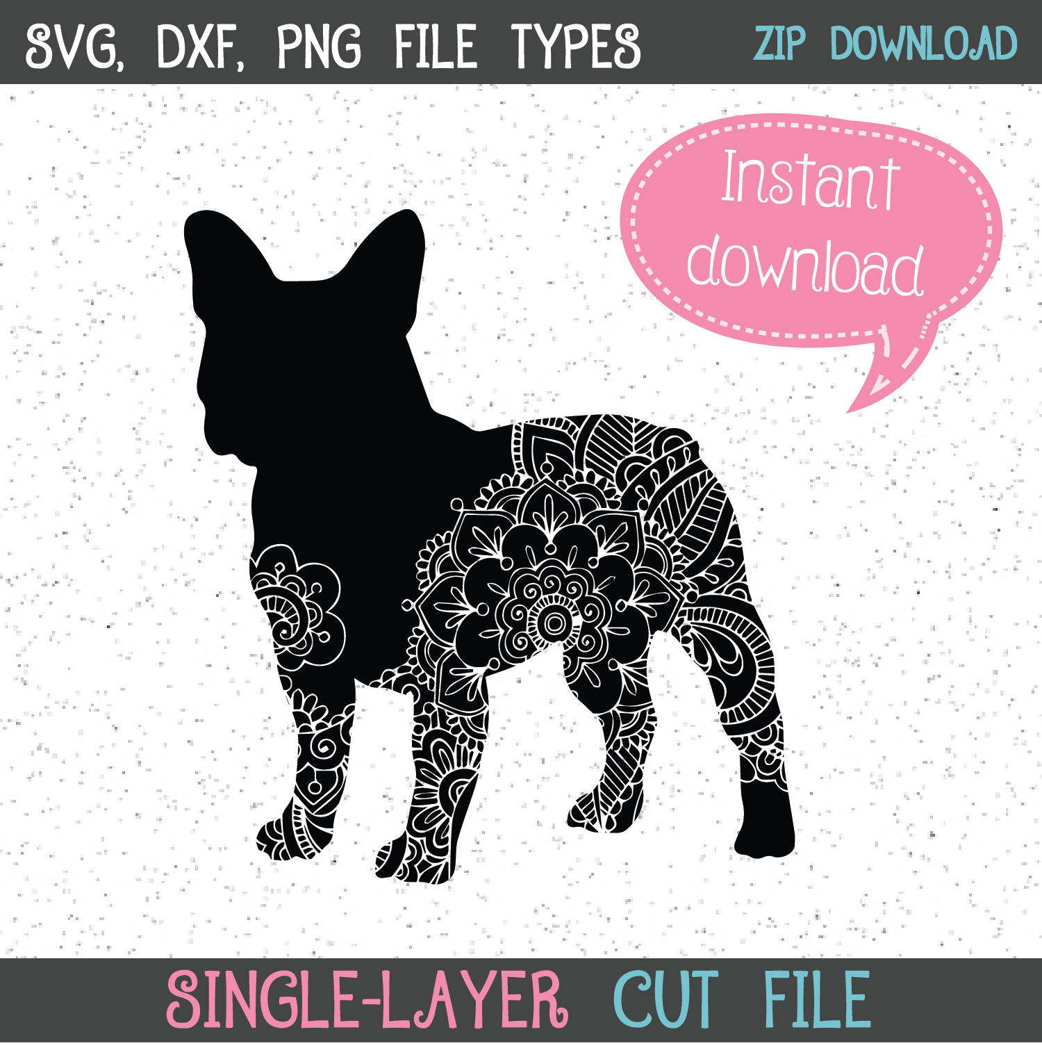 Download Mandala French Bulldog Svg French Bulldog Svgs Frenchie Svg Etsy