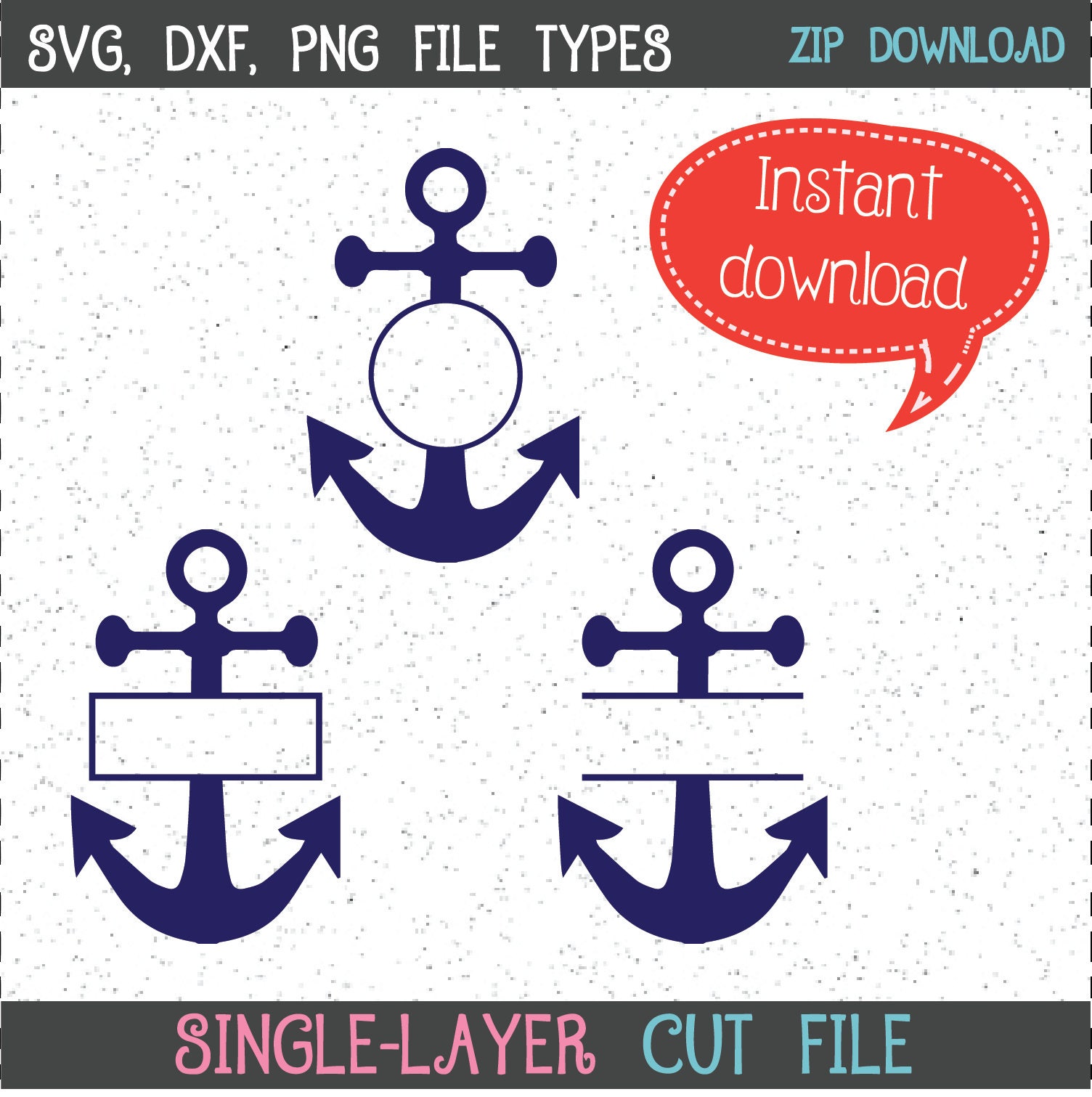 Download Anchors SVG Monogram Anchors SVGs SVGs Cricut Cut File | Etsy