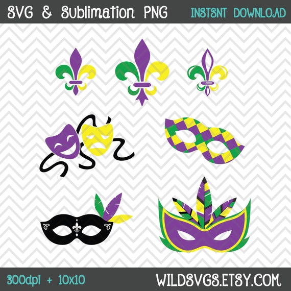 Download Mardi Gras Clipart Svgs Sublimation Clipart Mardi Gras Etsy PSD Mockup Templates