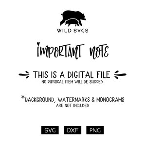 Pode incluir: Download de arquivo digital em preto e branco de uma ursa e seu filhote caminhando. O texto "WILD SVGS" est&aacute; abaixo dos ursos. O texto "IMPORTANT NOTE" est&aacute; em uma fonte manuscrita. O texto "&rarr;THIS IS A DIGITAL FILE&larr;" est&aacute; abaixo da nota. O texto "NO PHYSICAL ITEM WILL BE SHIPPED" est&aacute; abaixo da nota do arquivo digital. O texto "*BACKGROUND, WATERMARKS & MONOGRAMS ARE NOT INCLUDED" est&aacute; abaixo da nota de envio. O texto "SVG DXF PNG" est&aacute; abaixo da nota dos arquivos inclu&iacute;dos.