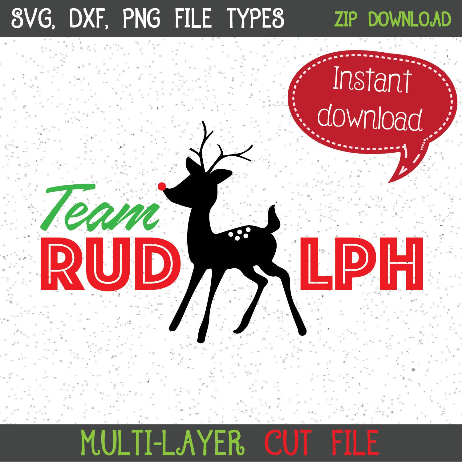 Team Rudolph Reindeer Christmas SVG Design for Cricut and | Etsy