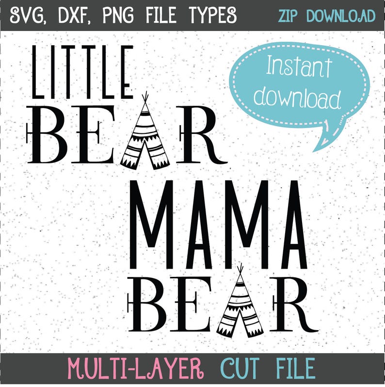 Download Little Bear SVG & Mama Bear SVG Teepee SVGs SVGs SVGs | Etsy