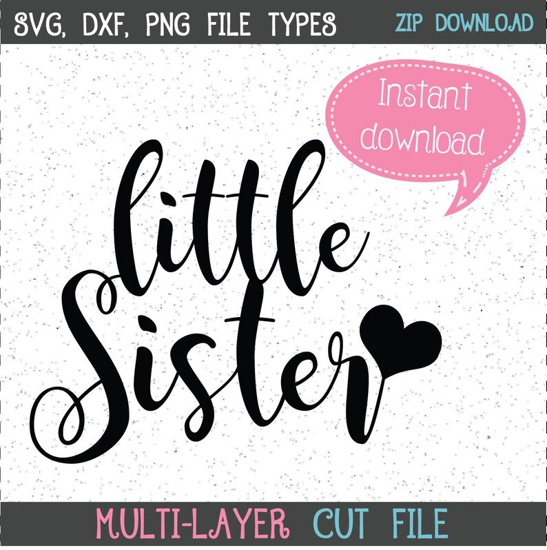 Download Silhouette File Svgs Cricut Cut File Cuttables Sister Svg Little Sister Svg New Baby Svg Clip Art Art Collectibles