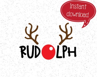 Rudolph Red Nose Reindeer Christmas SVG Design