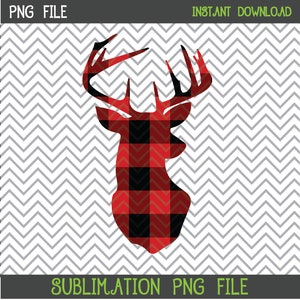 Buffalo Plaid Buck Sublimation Design