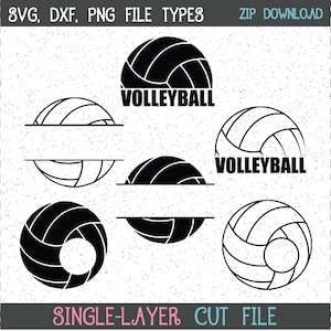Archivo SVG de voleibol, imágenes prediseñadas de balones, archivo de corte para Cricut Silhouette (descarga digital)