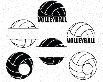 Volleyboll SVG, bollar Clipart, Cricut Silhouette Cut File (digital nedladdning)