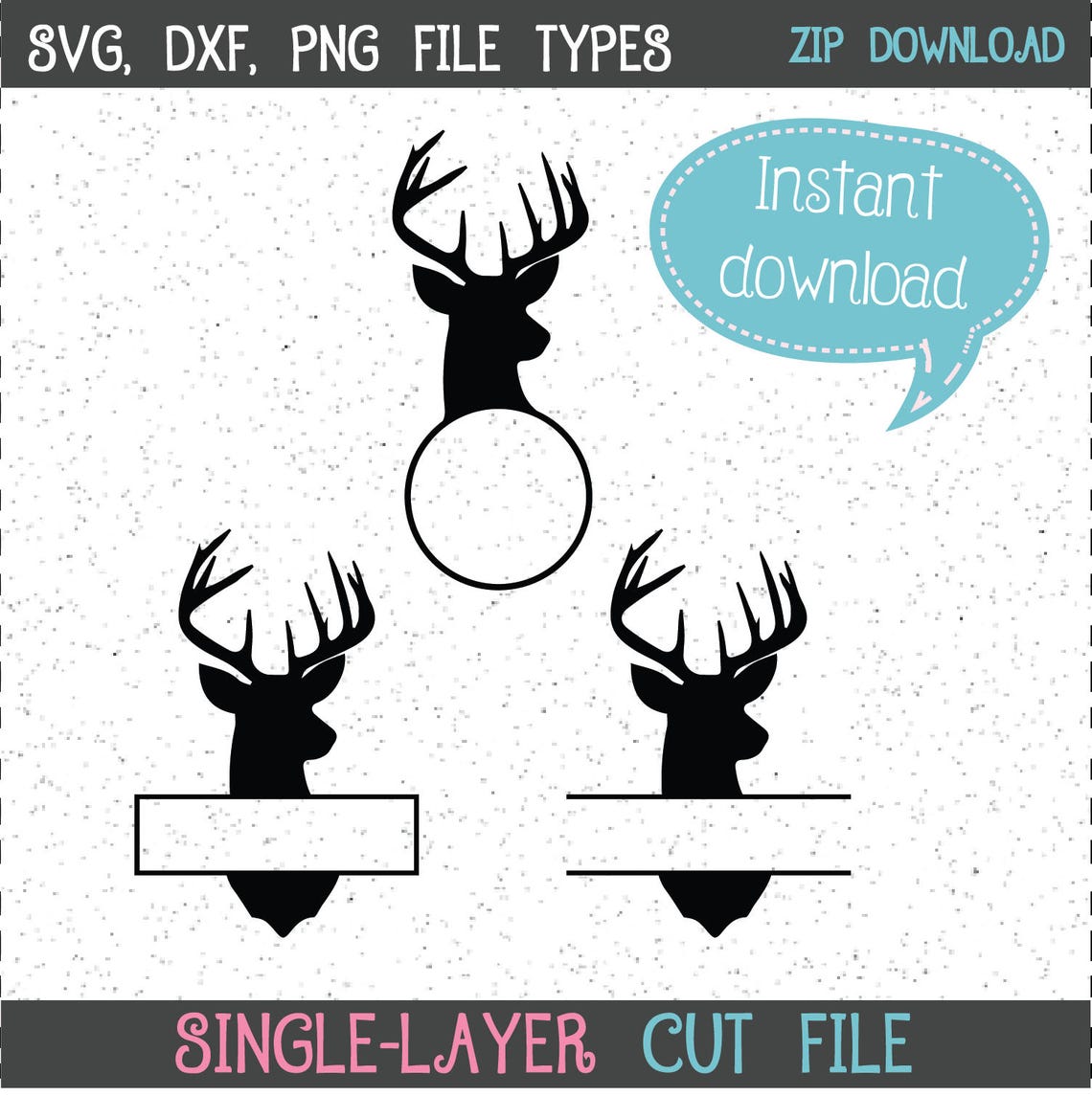 Bucks SVG Deer Head Svgs Monogram Buck Svgs Svgs Cricut Etsy
