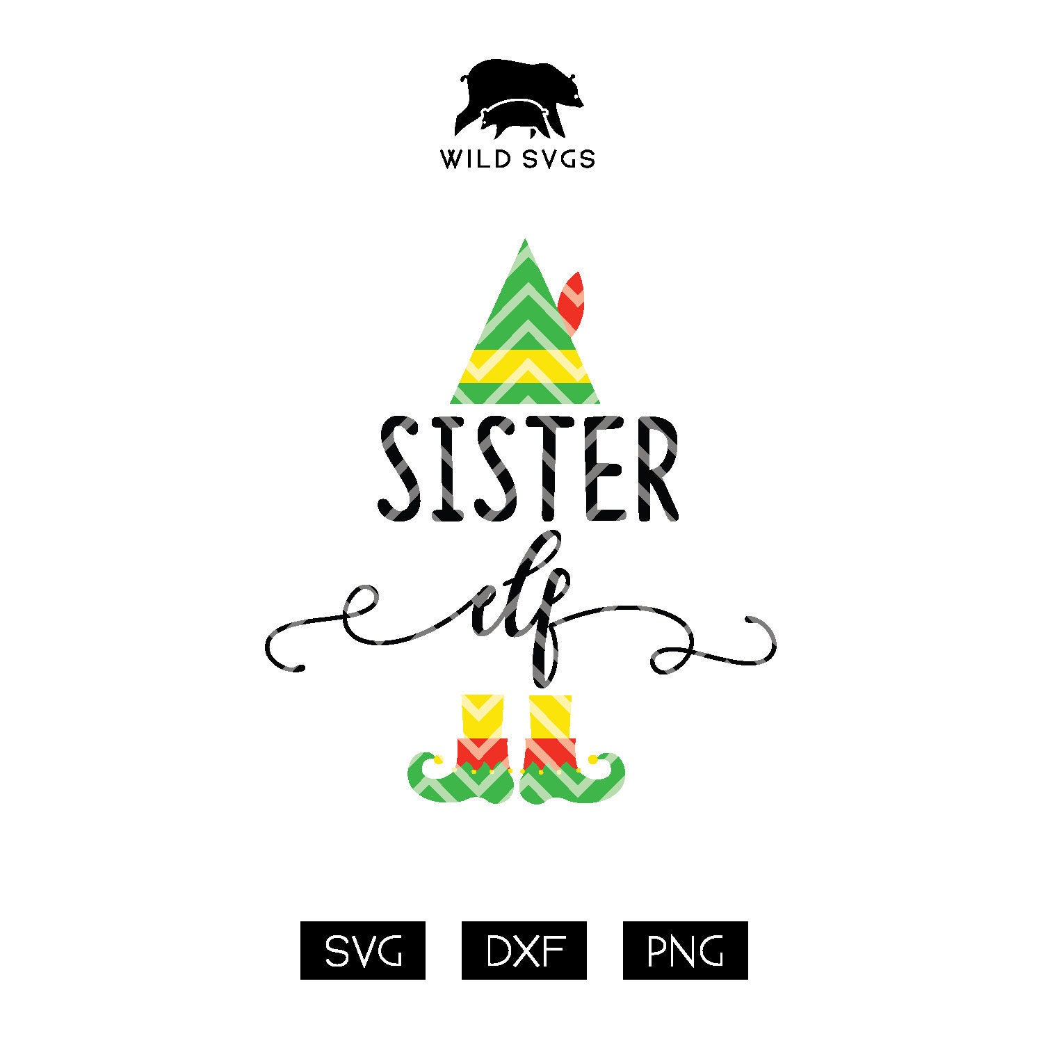 Download Sister Elf Cut File Elf Elf Clipart Elf Cuttable Christmas Etsy