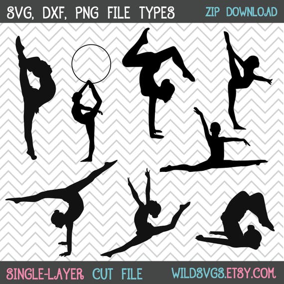 Gymnastics Svgs Gymnastics Svg Gymnastics Silhouettes Etsy