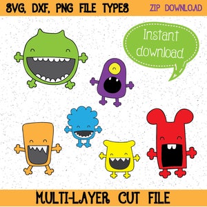 Monster Clipart / SVGs, Cute Monster Clipart, Halloween Clipart, Halloween SVGs Cricut Cut File, Silhouette File