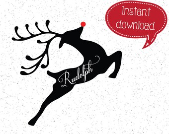 Rudolph SVGs, Reindeer SVG, Christmas SVG, Merry Christmas SVGs, Christmas SVGs, SVGs, Cricut Cut File, Silhouette File