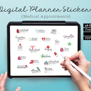 46 Medical Appointments Digital Planner Stickers
