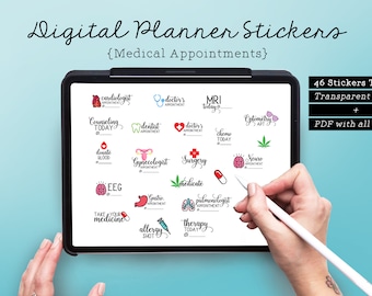 46 Medical Appointments Digital Planner Stickers