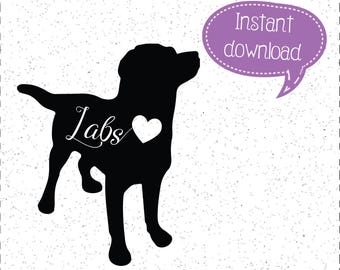 Labrador Retriever SVG, Silhouette de chien de laboratoire, fichier de coupe Cricut (téléchargement numérique)