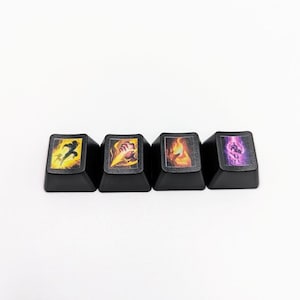Summoner Spell Keycaps | Set of 4 | Flash | Smite | Ignite | Teleport || For Mechanical Cherry MX switches ||